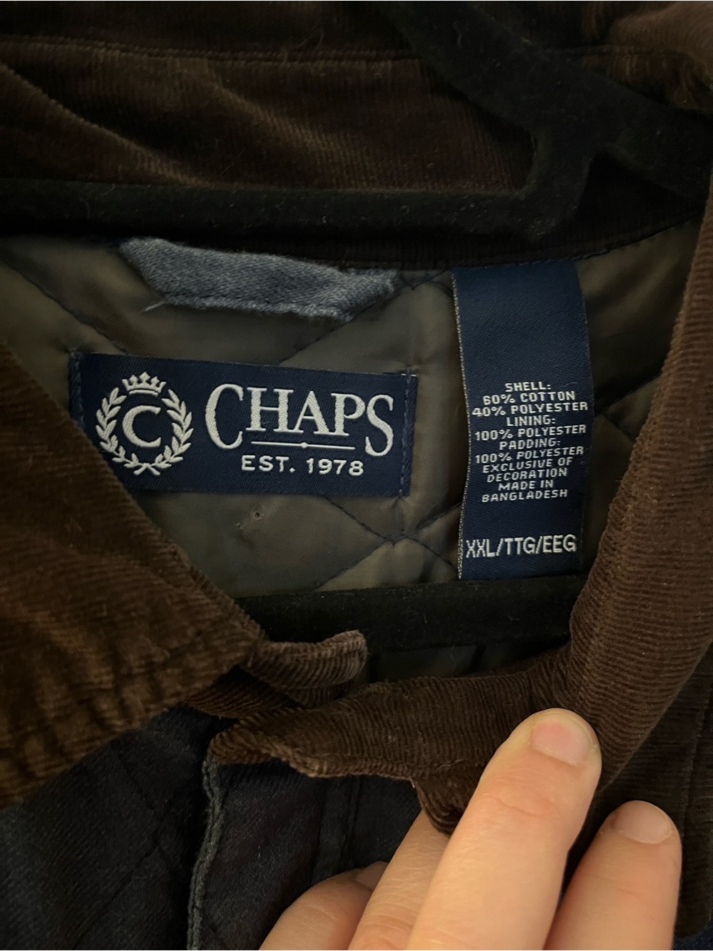 Chaps Quilted Chore Coat (Men’s XXL) - Picture 3 of 6
